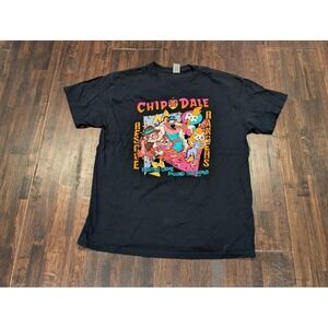 Disney Chip 'n Dale Rescue Rangers Shirt‎ Mens Large Black Graphic Tee T-Shirt